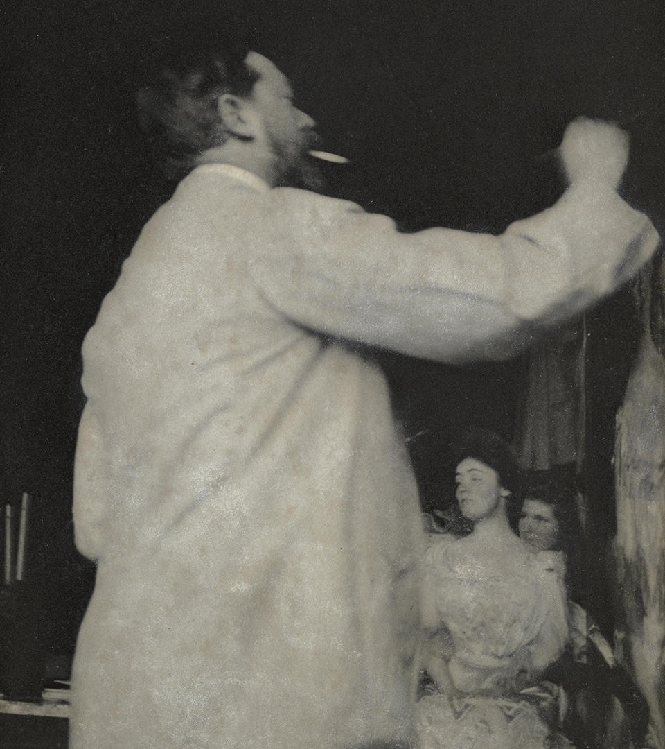 J. Templeman Coolidge, John Singer Sargent painting Gretchen Osgood Warren and her daughter Rachel in the Gothic Room, Fenway Court, 1903, Platinum print