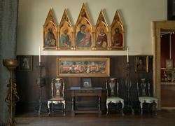  Early Italian Room showing Fra Angelico’s Dormition and Assumption of the Virgin